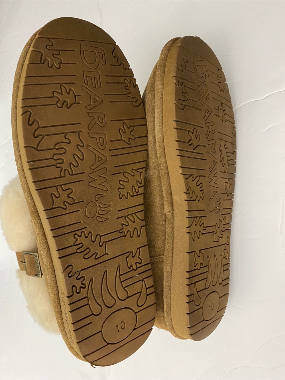 BearPaw Women's Suede Shearling Cuff Ankle Booties in Camel 1257W-ABBY SIZE 10 - Picture 13 of 14